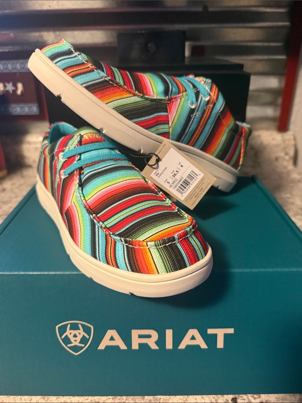Ariat Vibrant Striped Canvas Lace-Up Sneakers